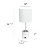 Simple Designs Simple Designs Organizer Lamp with USB charging port, White LT1085-WHT